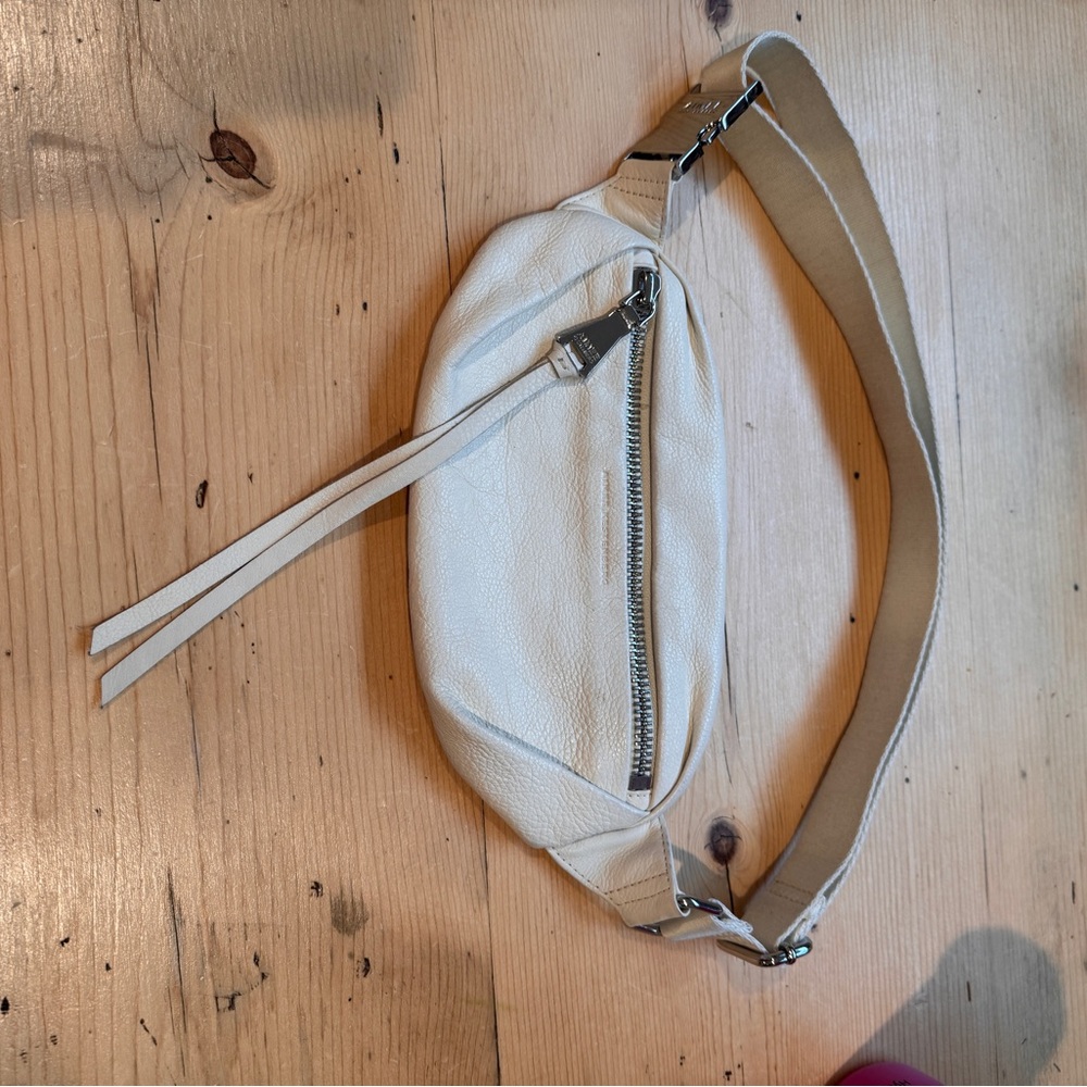 Aimee Kestenberg Milan Bum Bag Off White Silver Buckle crossbody waist shoulder